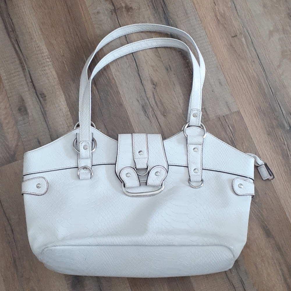 SOLD - Faux crocodile skin handbagp]